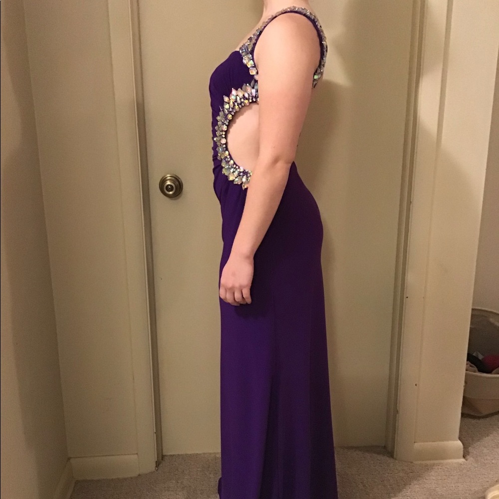 Purple Gown Studded with Glitz and Cut-Outs!